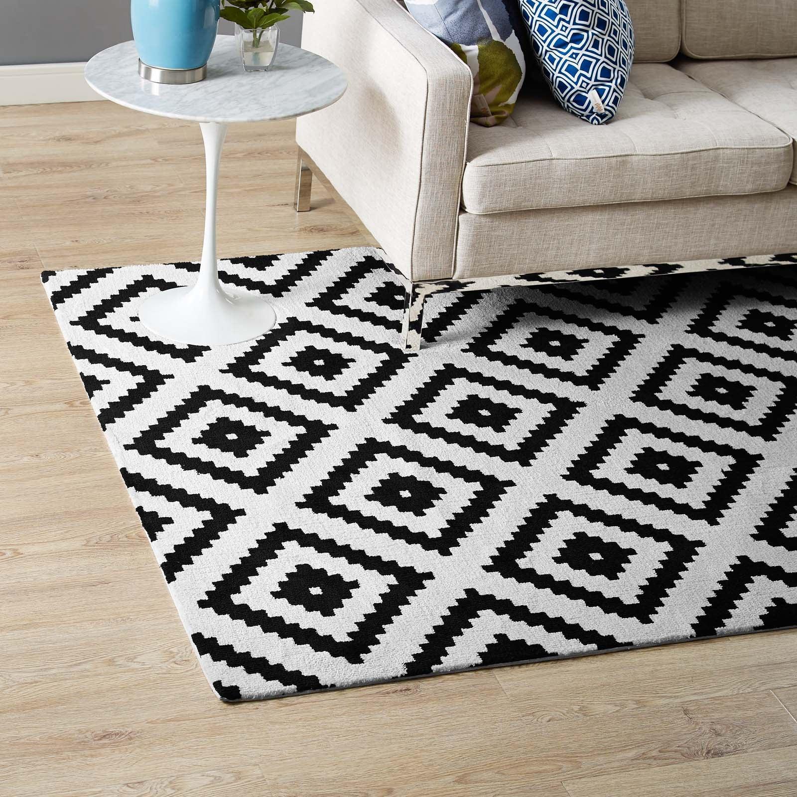 Modway Alika Abstract Diamond Trellis Area Rug FredCo