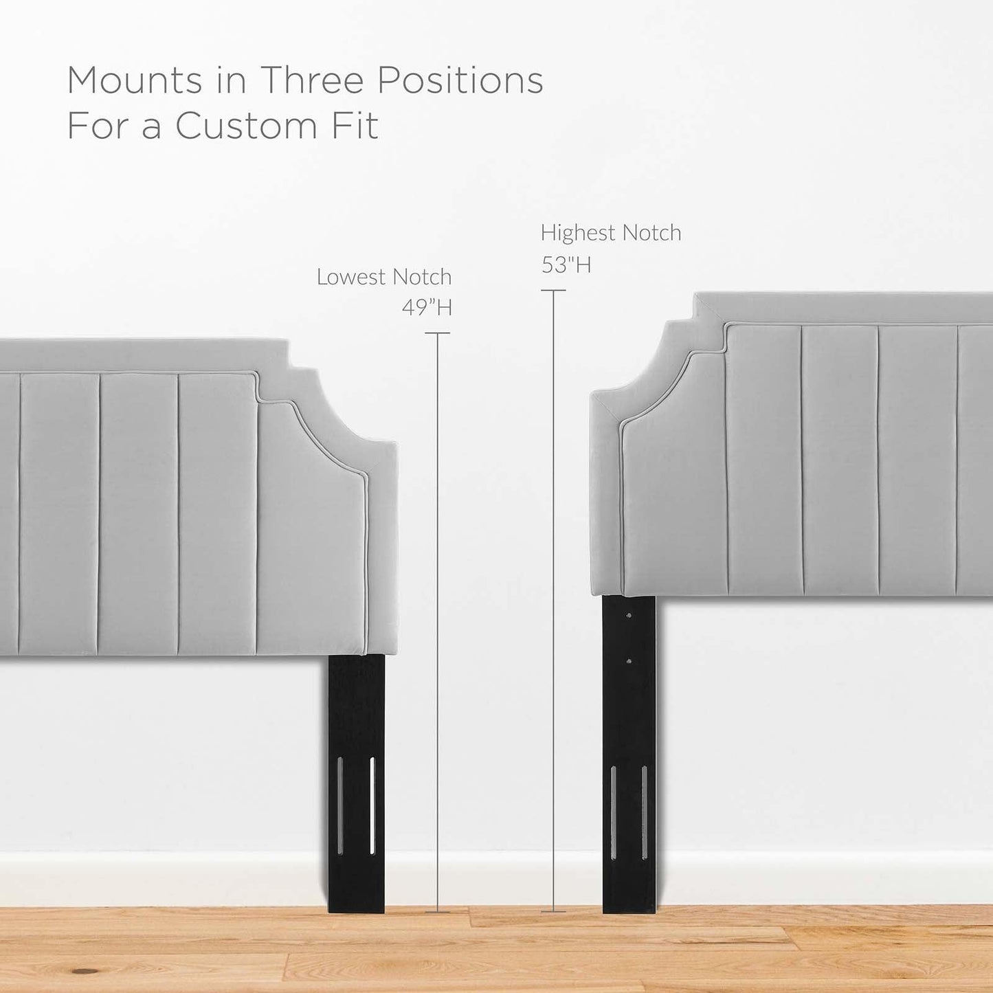 Modway Alyona Channel Tufted Performance Velvet Twin Headboard FredCo