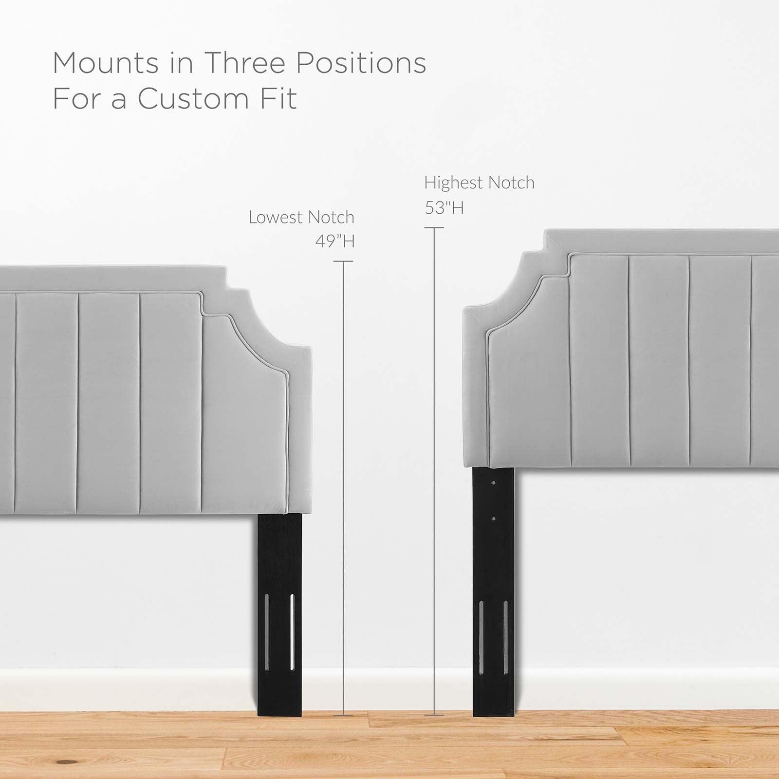 Modway Alyona Channel Tufted Performance Velvet Twin Headboard FredCo