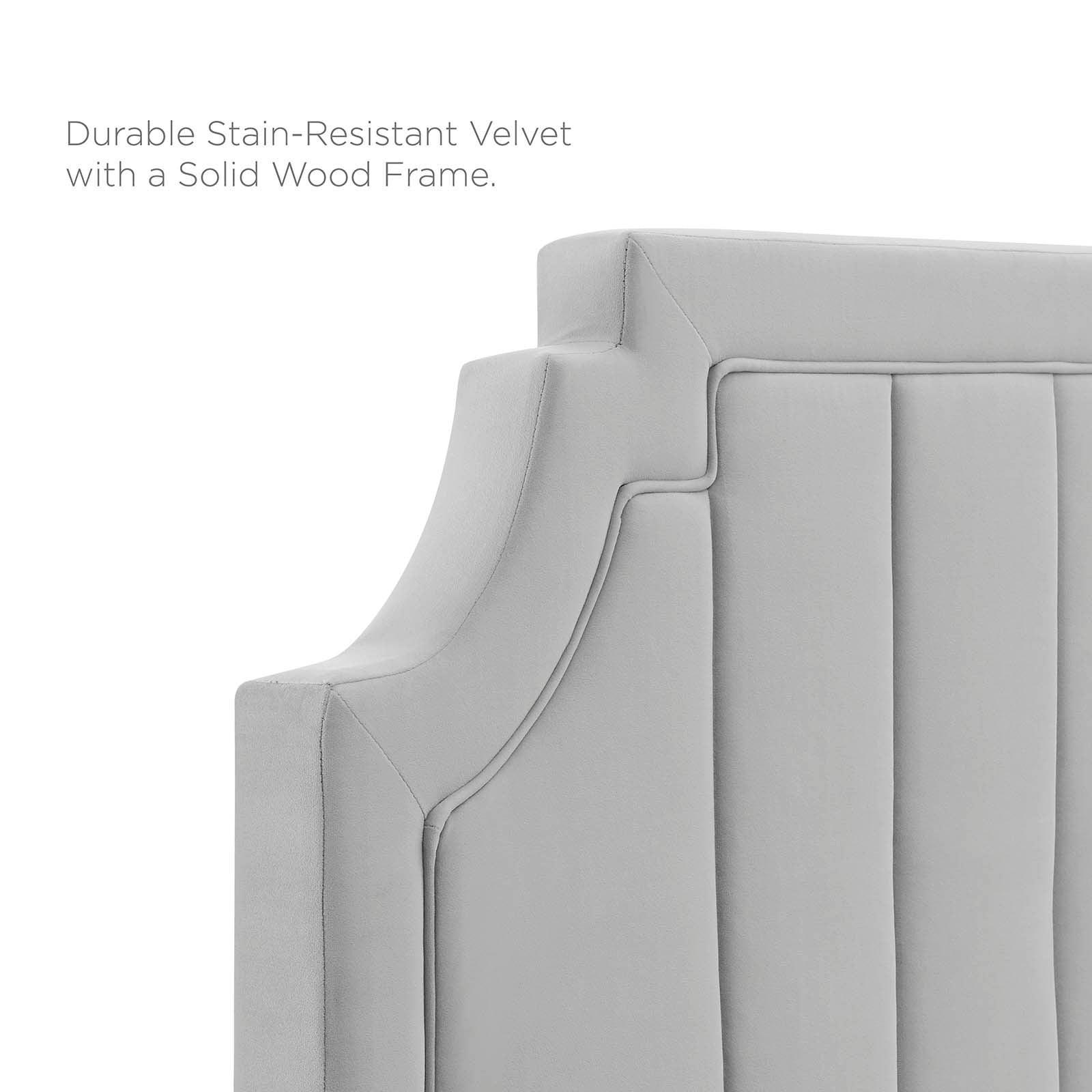 Modway Alyona Channel Tufted Performance Velvet Twin Headboard FredCo