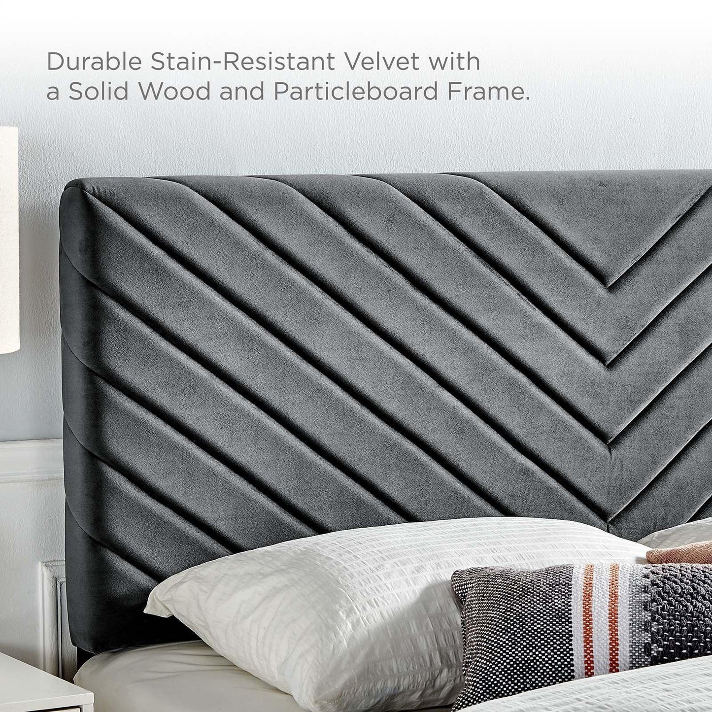 Modway Alyson Angular Channel Tufted Performance Velvet King / California King Headboard FredCo