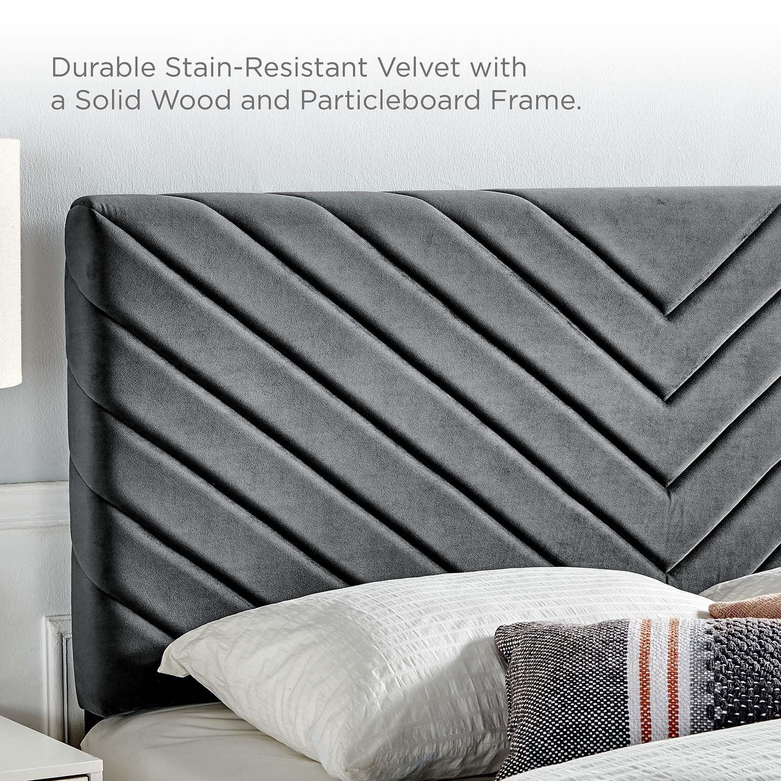 Modway Alyson Angular Channel Tufted Performance Velvet King / California King Headboard FredCo