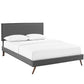 Modway Amaris Queen Fabric Platform Bed with Round Splayed Legs FredCo