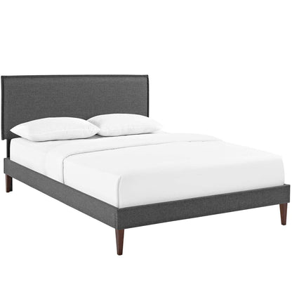 Modway Amaris Queen Fabric Platform Bed with Squared Tapered Legs FredCo