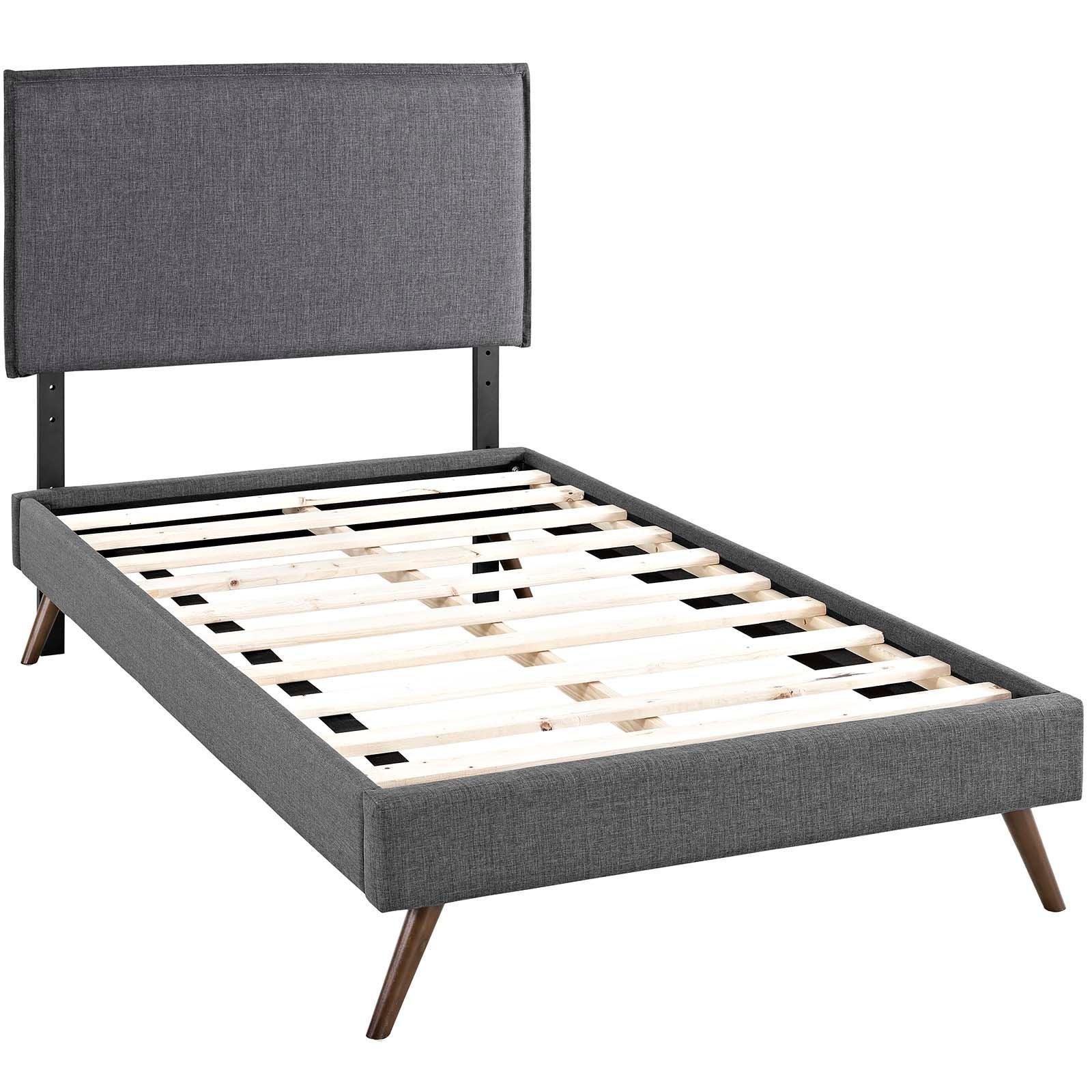 Modway Amaris Twin Fabric Platform Bed with Round Splayed Legs FredCo
