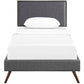 Modway Amaris Twin Fabric Platform Bed with Round Splayed Legs FredCo