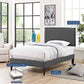 Modway Amaris Twin Fabric Platform Bed with Squared Tapered Legs FredCo