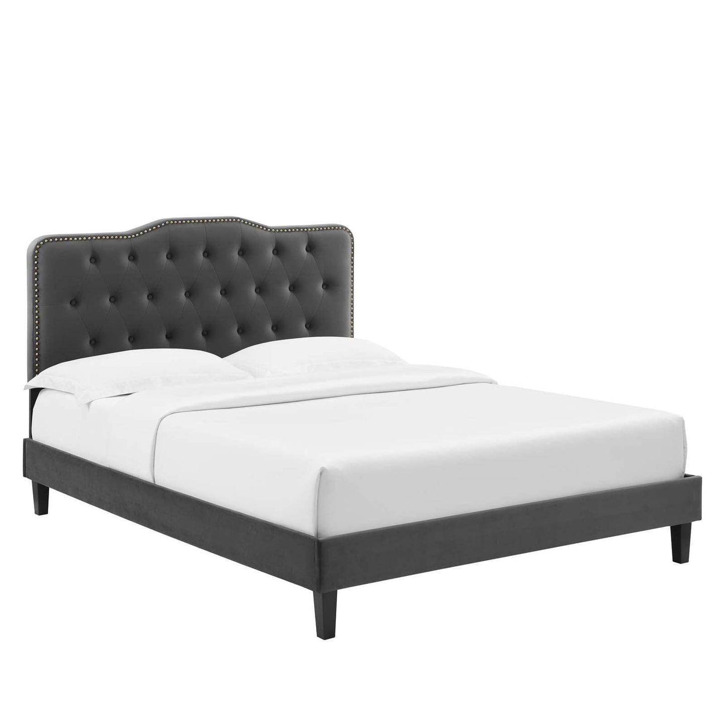 Modway Amber Tufted Performance Velvet King Platform Bed FredCo