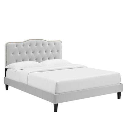 Modway Amber Tufted Performance Velvet King Platform Bed FredCo