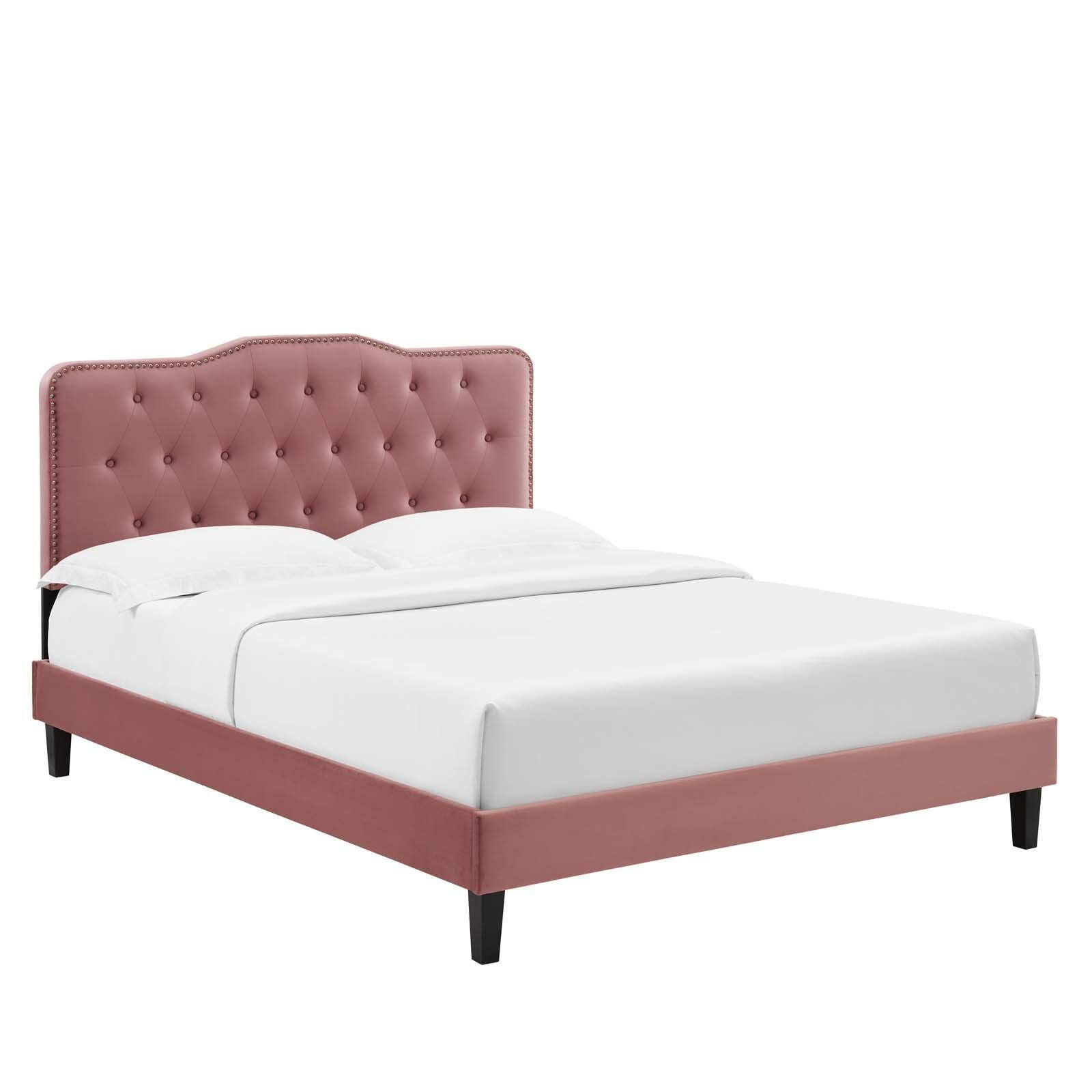 Modway Amber Tufted Performance Velvet King Platform Bed FredCo