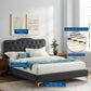Modway Amber Tufted Performance Velvet Twin Platform Bed FredCo