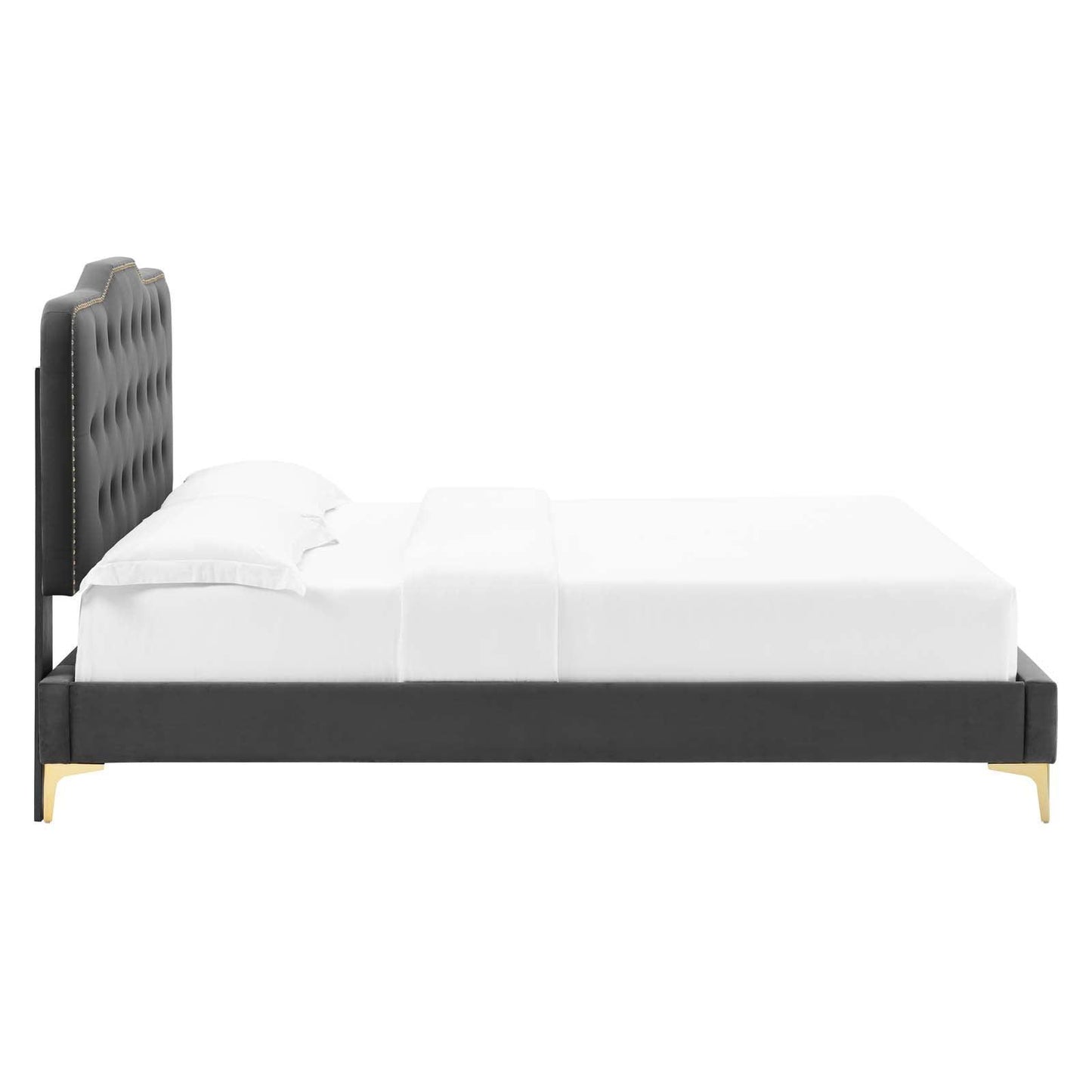 Modway Amber Tufted Performance Velvet Twin Platform Bed FredCo