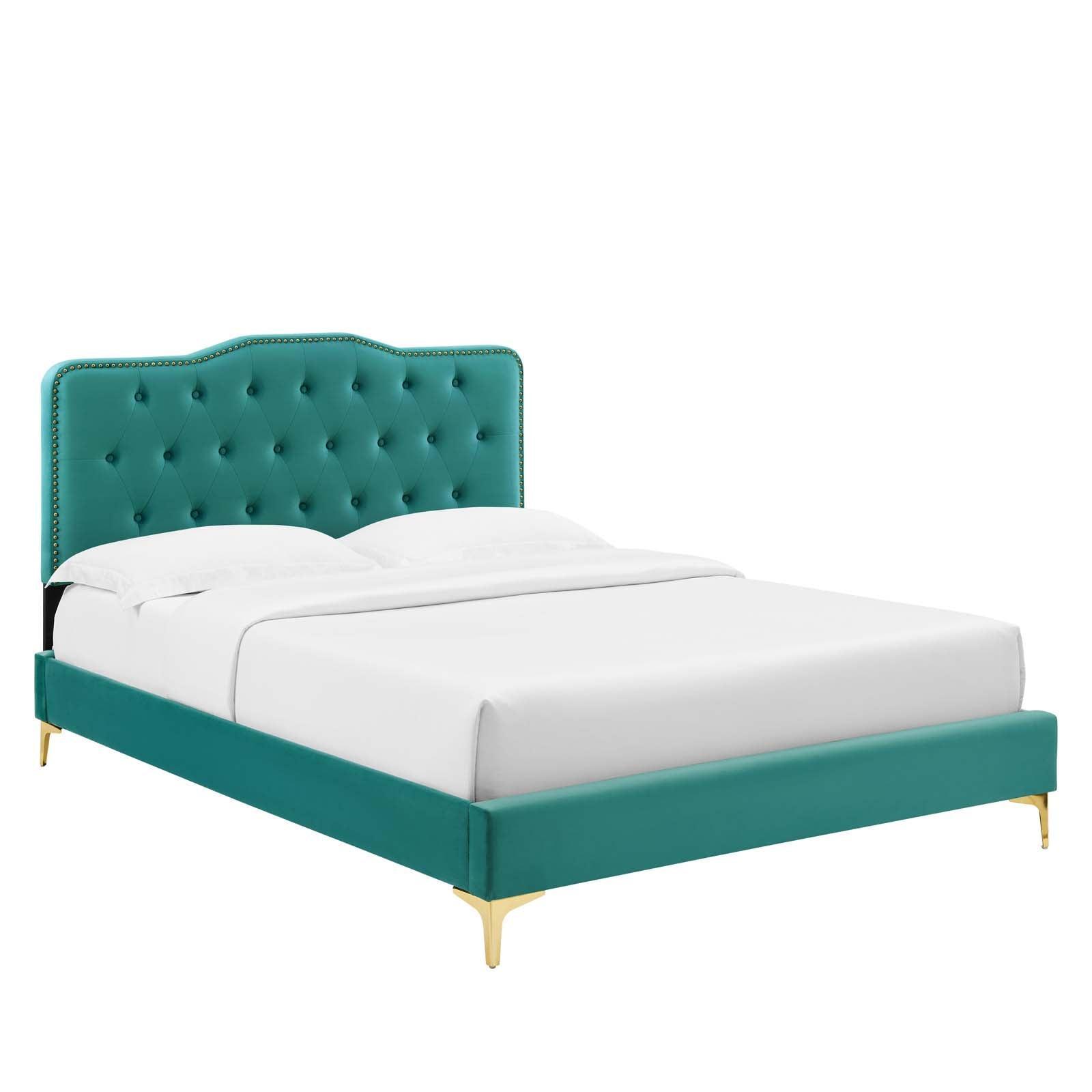 Modway Amber Tufted Performance Velvet Twin Platform Bed FredCo