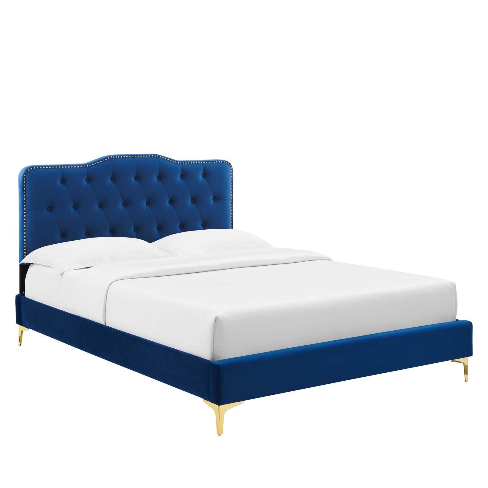 Modway Amber Tufted Performance Velvet Twin Platform Bed FredCo