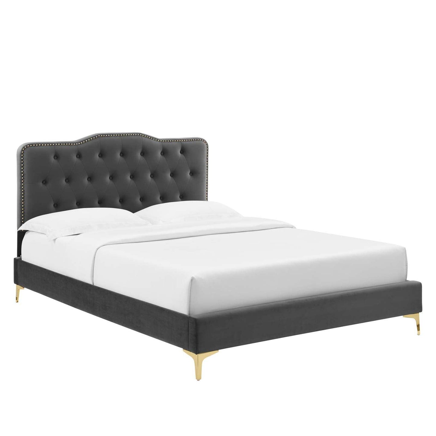 Modway Amber Tufted Performance Velvet Twin Platform Bed FredCo