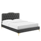 Modway Amber Tufted Performance Velvet Twin Platform Bed FredCo