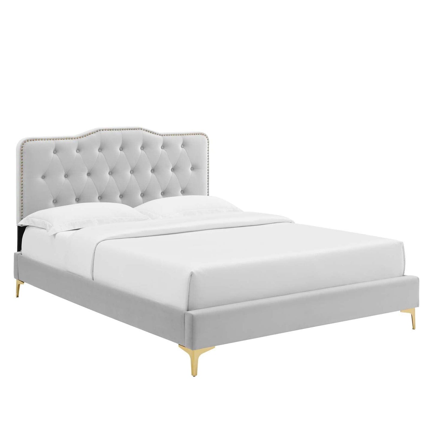 Modway Amber Tufted Performance Velvet Twin Platform Bed FredCo