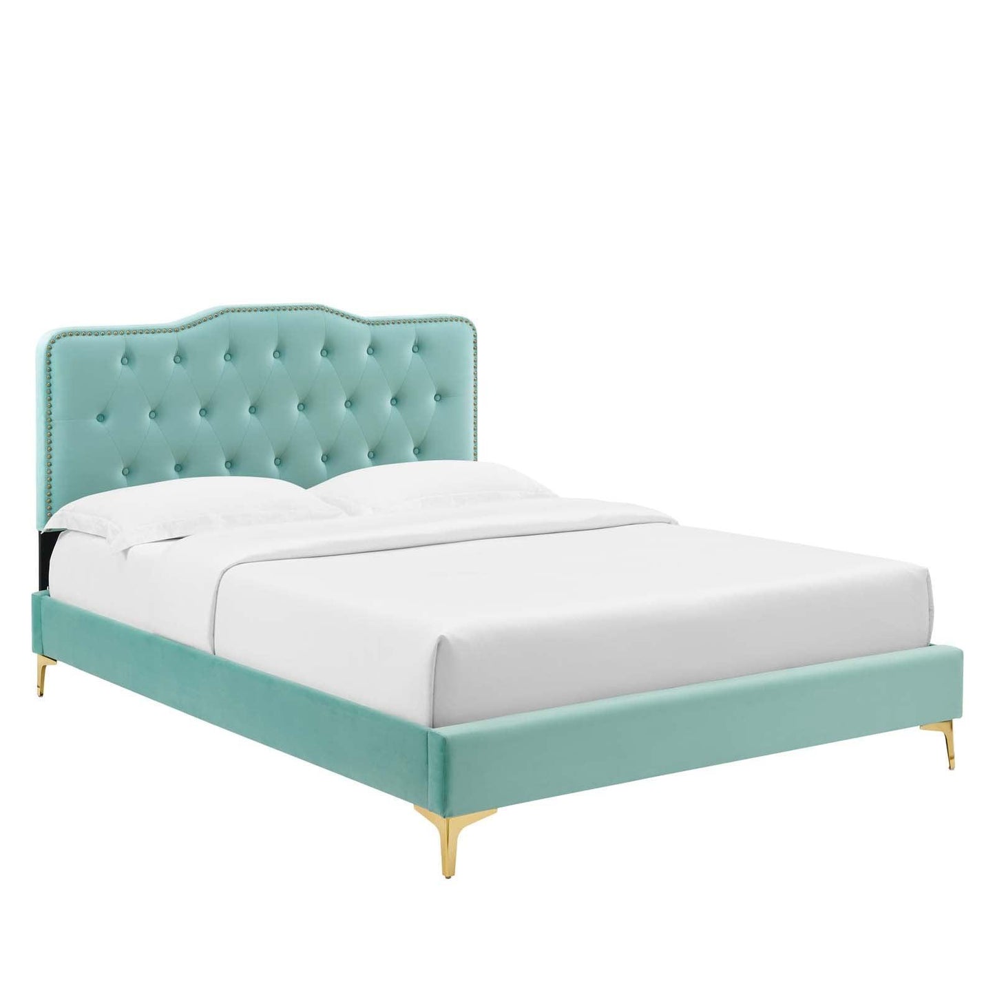 Modway Amber Tufted Performance Velvet Twin Platform Bed FredCo