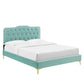 Modway Amber Tufted Performance Velvet Twin Platform Bed FredCo