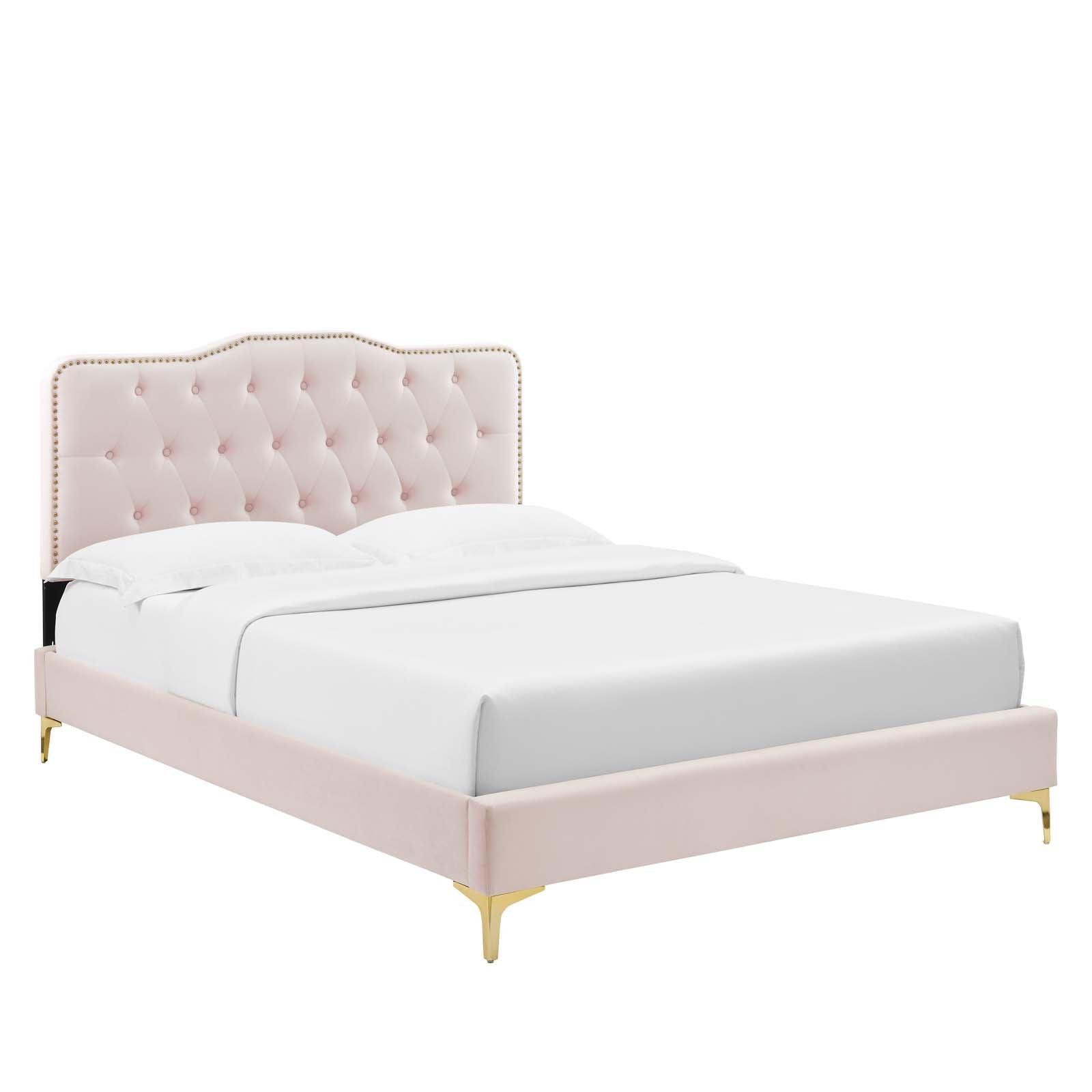 Modway Amber Tufted Performance Velvet Twin Platform Bed FredCo
