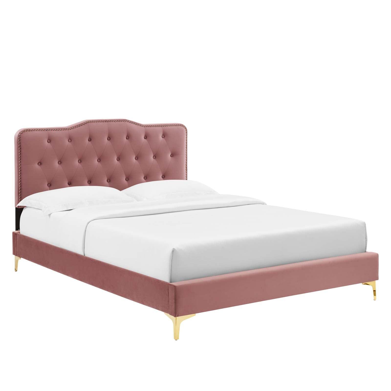 Modway Amber Tufted Performance Velvet Twin Platform Bed FredCo