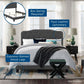 Modway Amelia Full Faux Leather Bed FredCo