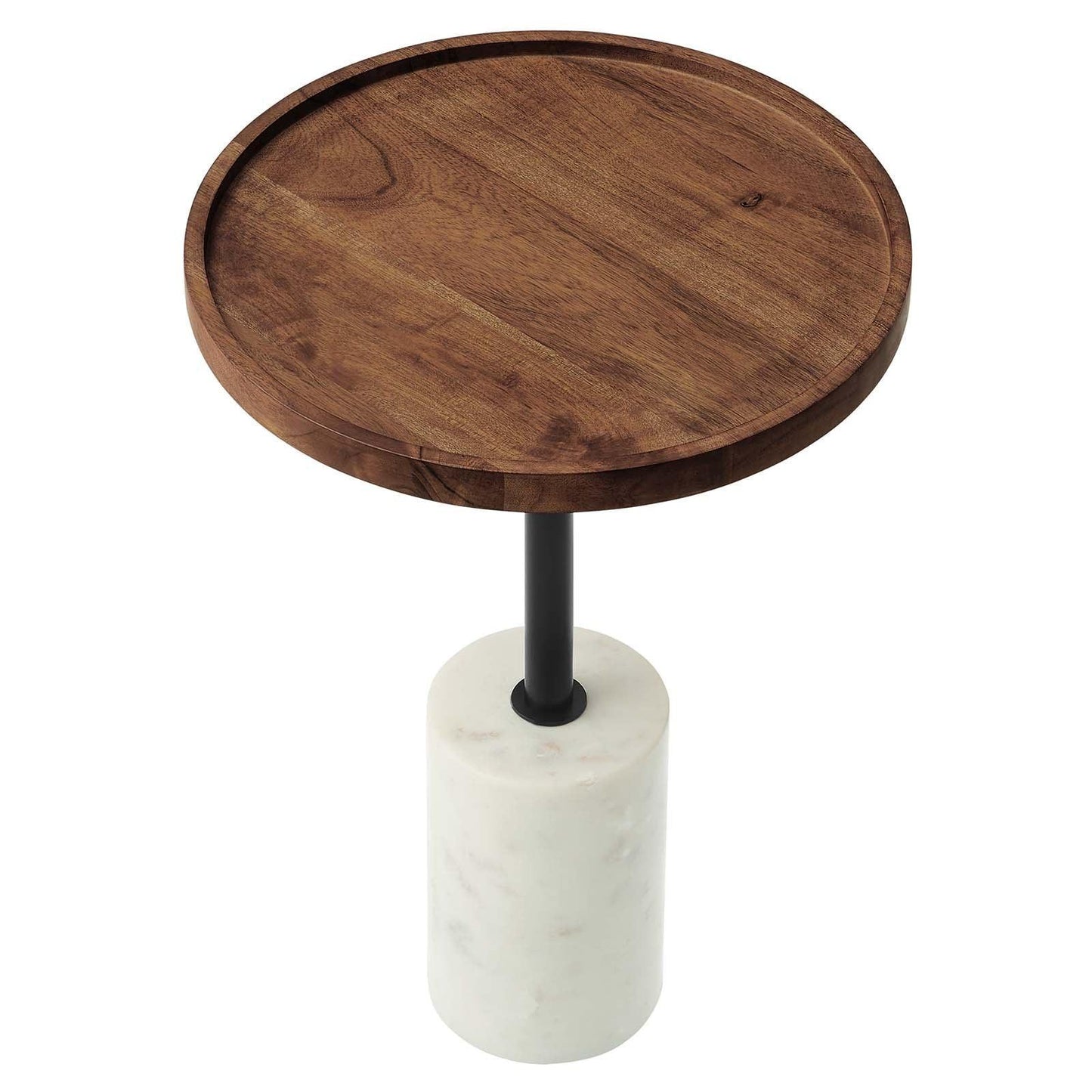 Modway Amina Round Acacia Wood Side Table FredCo