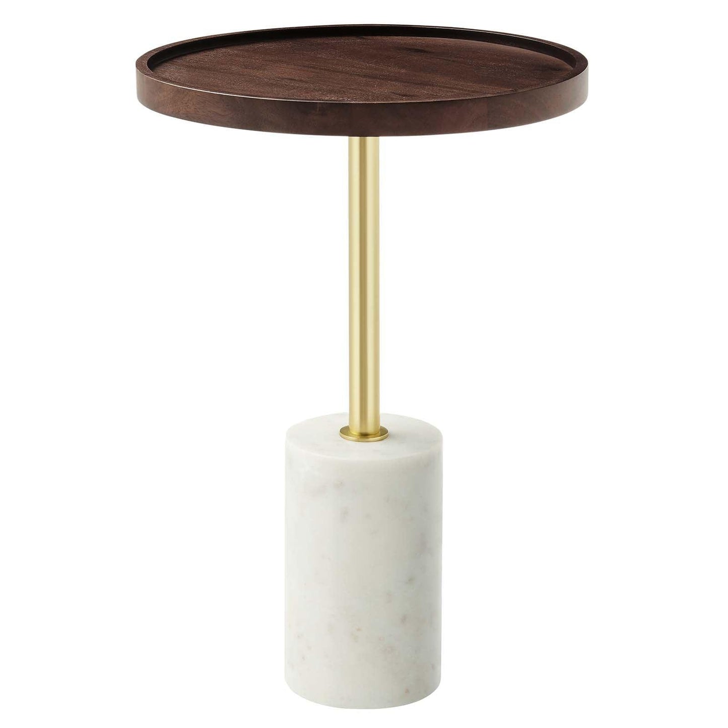Modway Amina Round Acacia Wood Side Table FredCo