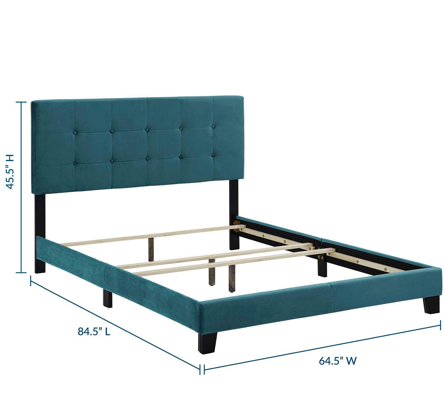 Modway Amira Queen Performance Velvet Bed FredCo