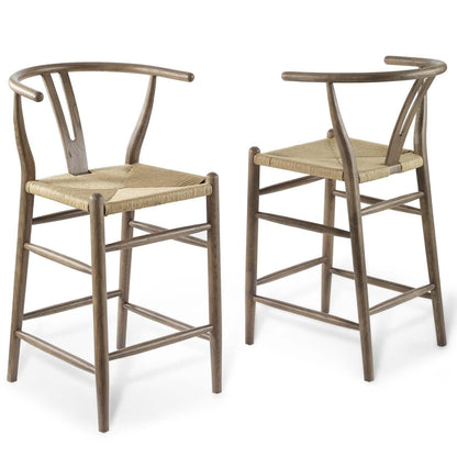 Modway Amish Wood Counter Stool Set of 2 FredCo