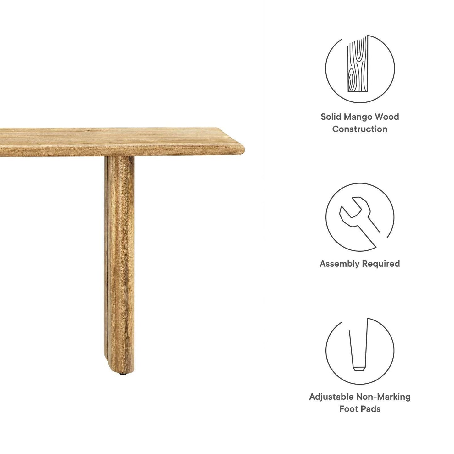 Modway Amistad 58" Wood Bench, EEI-6344 FredCo