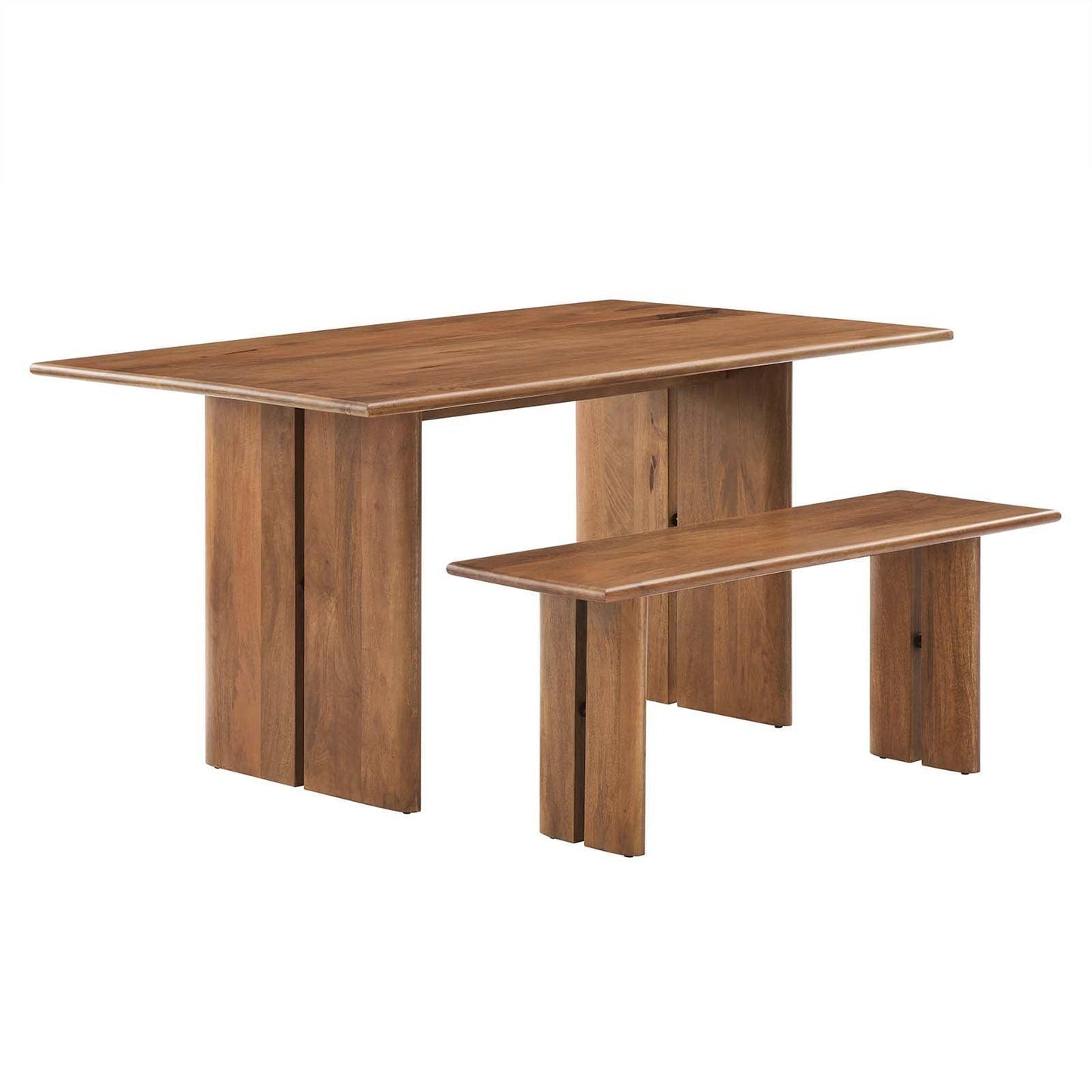 Modway Amistad 60" Wood Dining Table and Bench Set, EEI-6690 FredCo