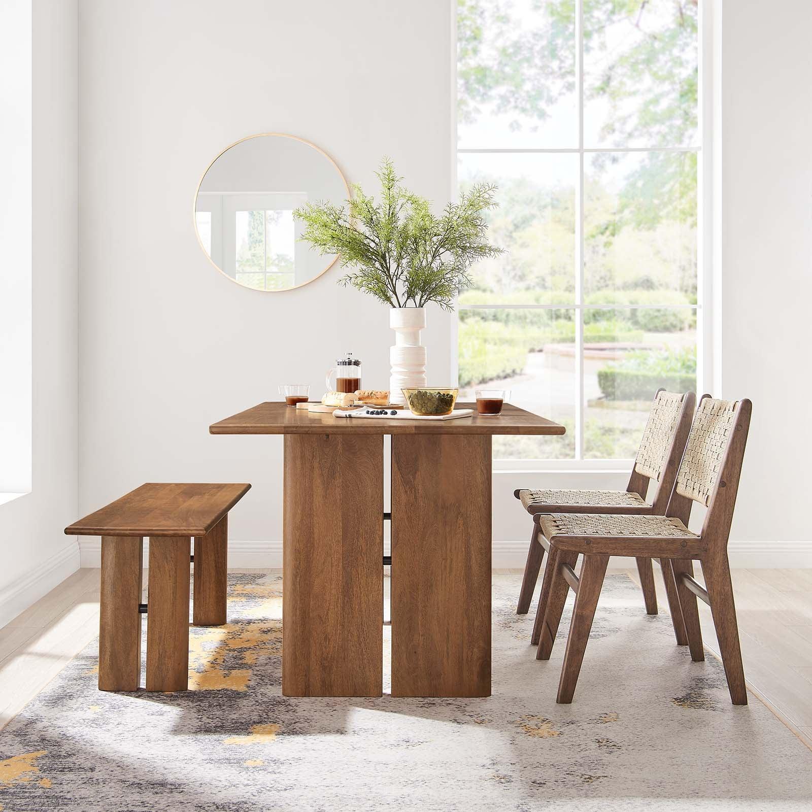 Modway Amistad 60" Wood Dining Table and Bench Set, EEI-6690 FredCo
