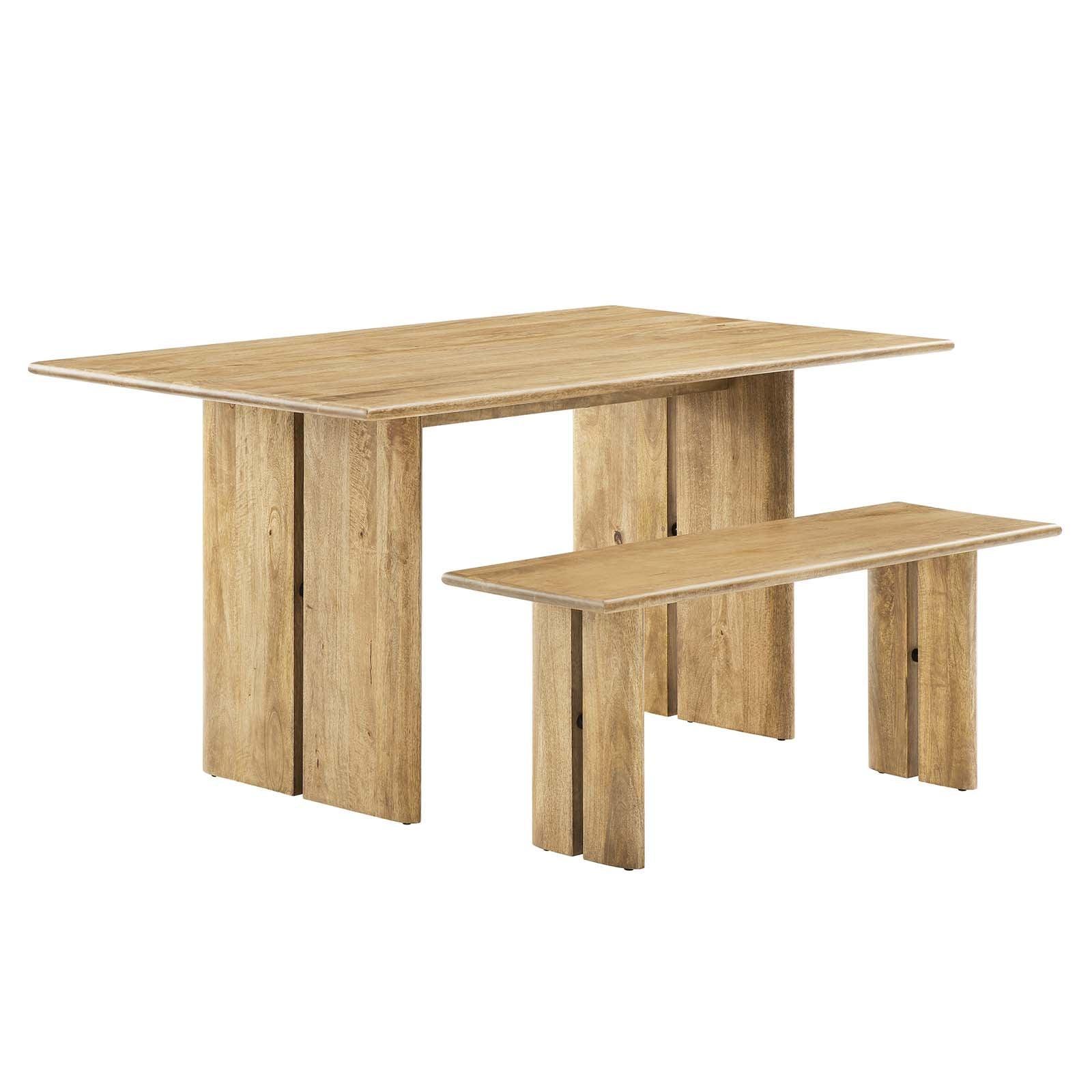 Modway Amistad 60" Wood Dining Table and Bench Set, EEI-6690 FredCo