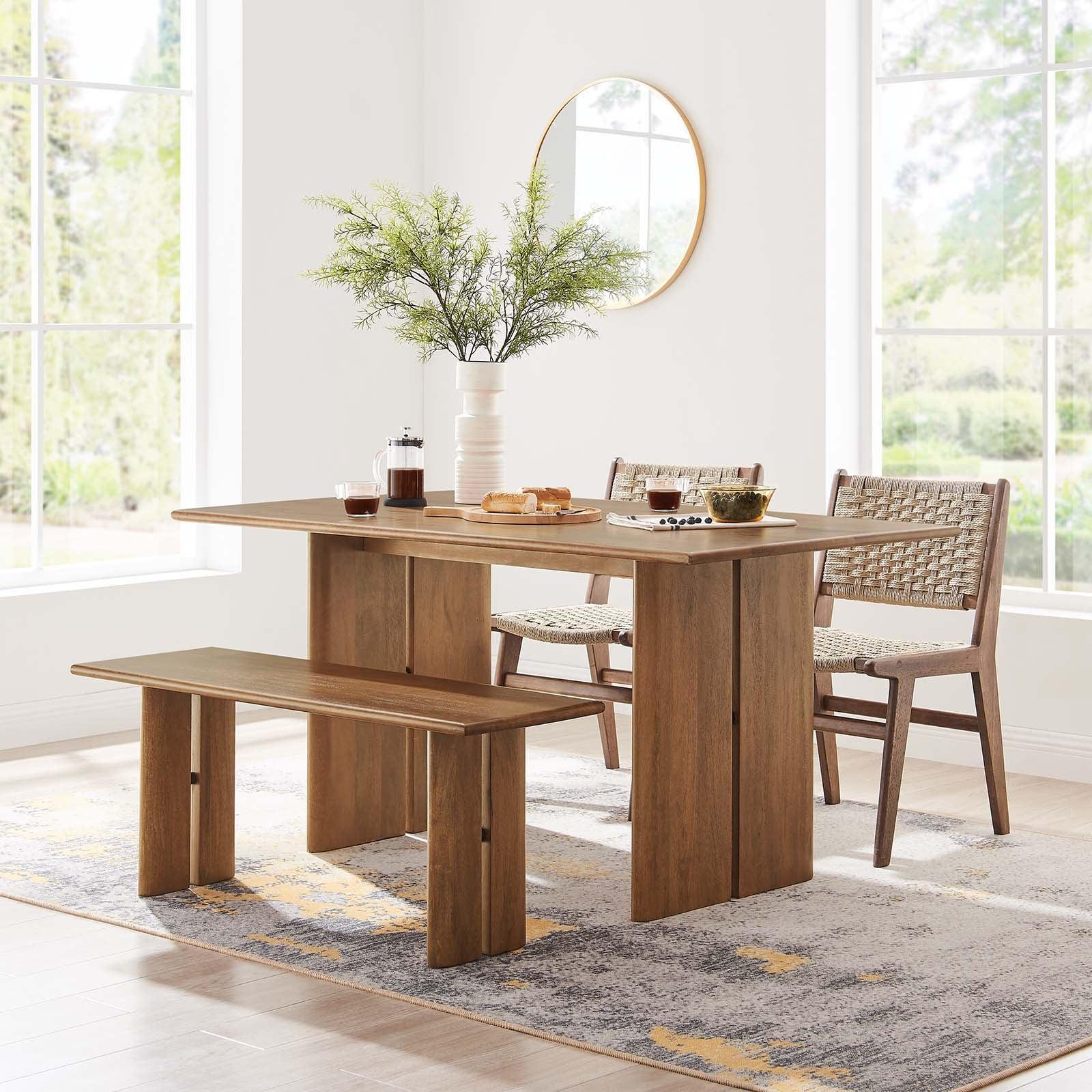 Modway Amistad 60" Wood Dining Table and Bench Set, EEI-6690 FredCo