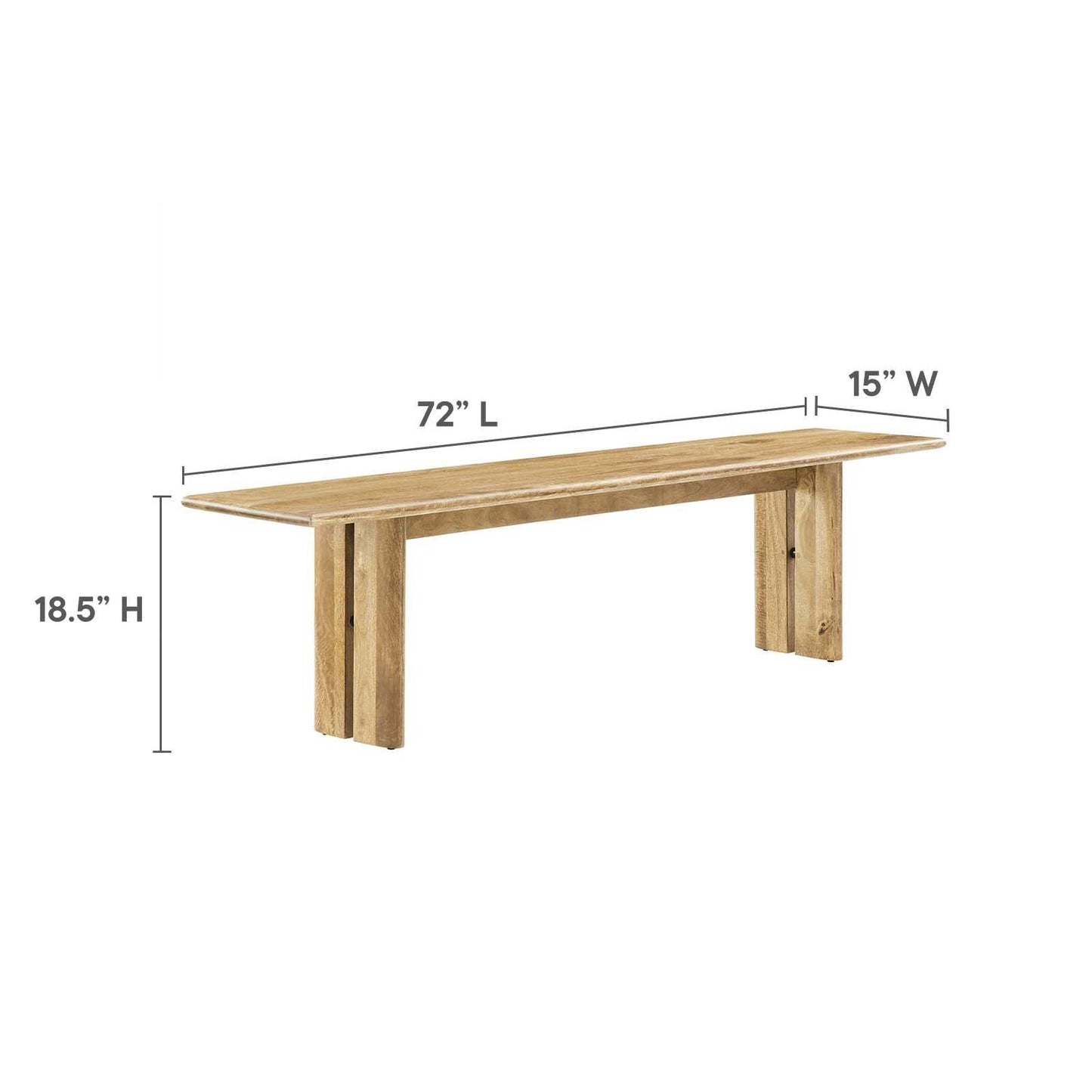 Modway Amistad 72" Wood Bench, EEI-6345 FredCo