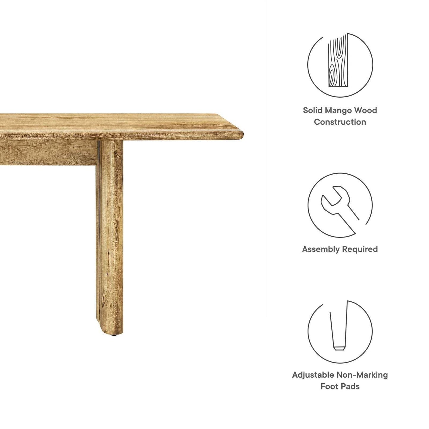 Modway Amistad 72" Wood Bench, EEI-6345 FredCo
