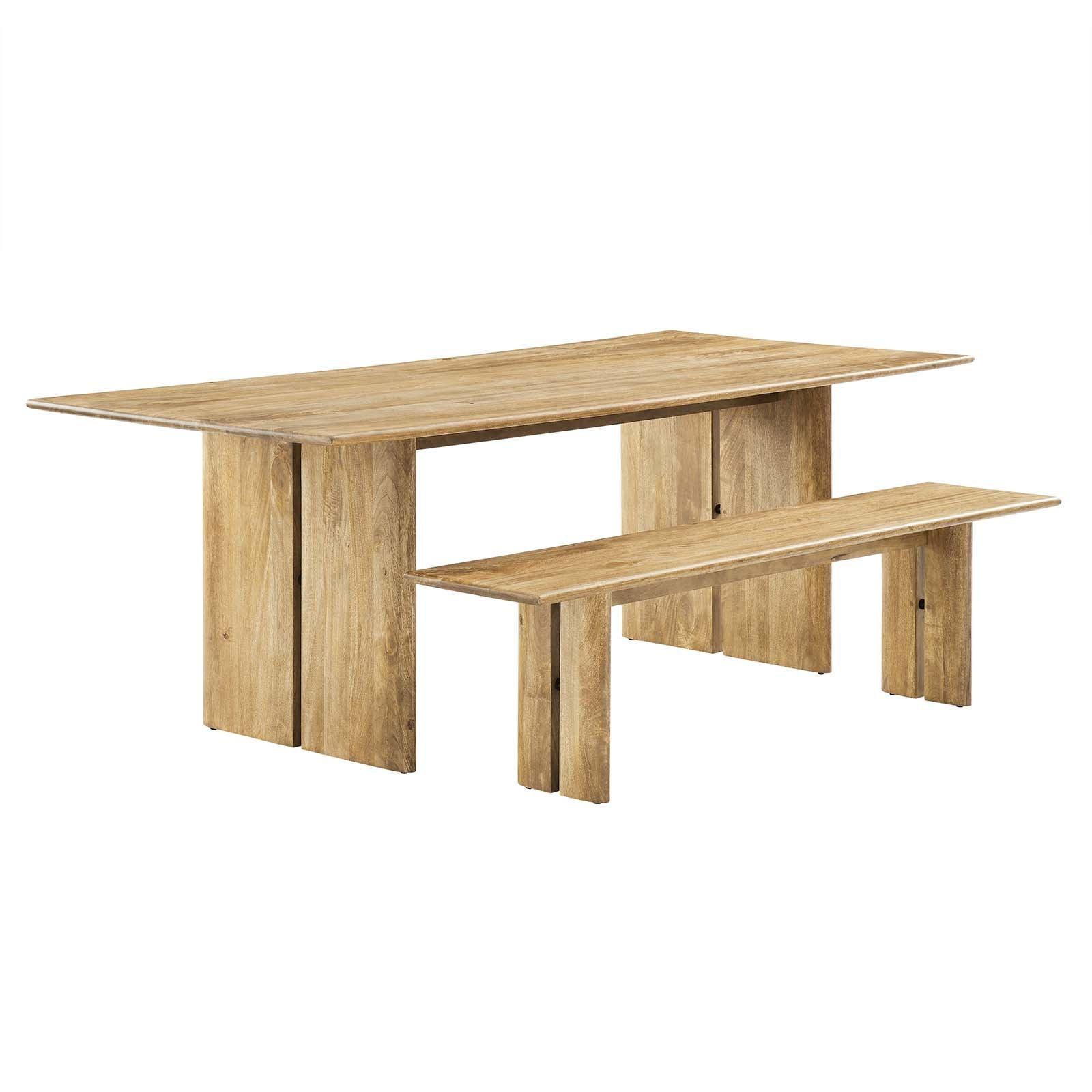 Modway Amistad 86" Wood Dining Table and Bench Set, EEI-6560 FredCo