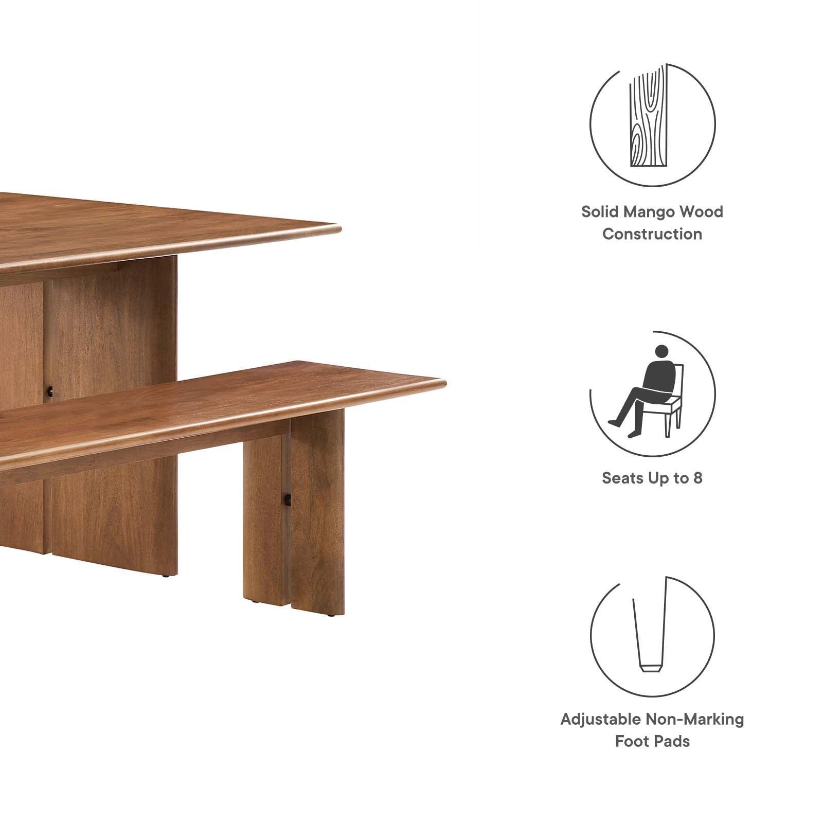 Modway Amistad 86" Wood Dining Table and Bench Set, EEI-6560 FredCo