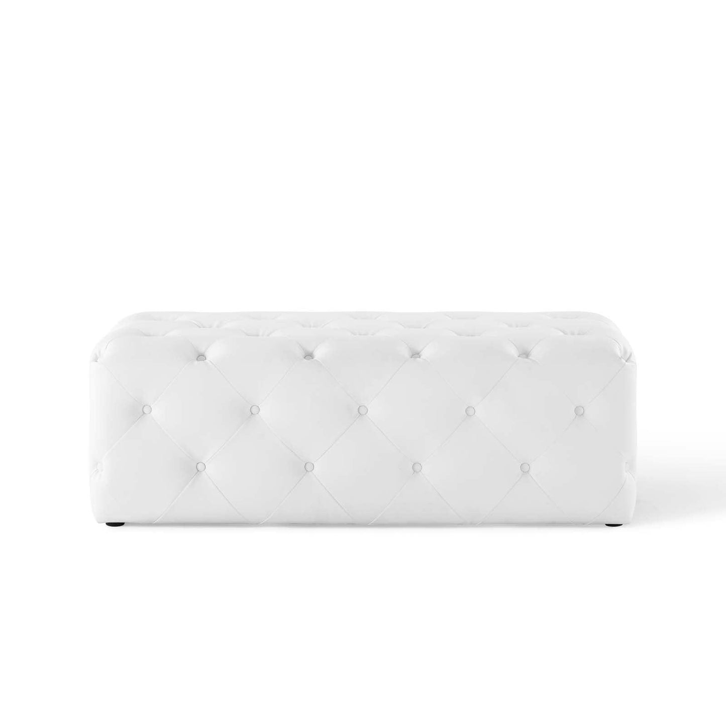 Modway Amour 48" Tufted Button Entryway Faux Leather Bench FredCo