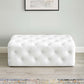 Modway Amour 48" Tufted Button Entryway Faux Leather Bench FredCo