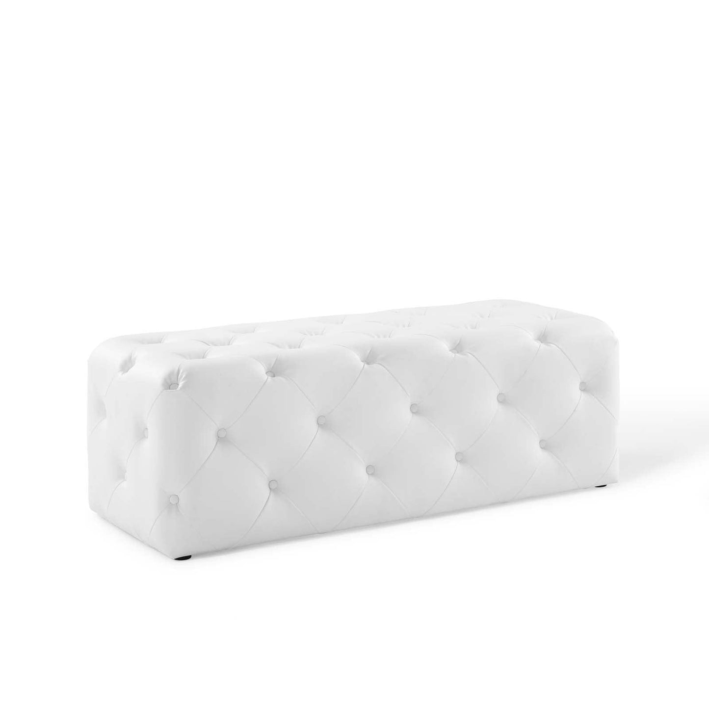 Modway Amour 48" Tufted Button Entryway Faux Leather Bench FredCo