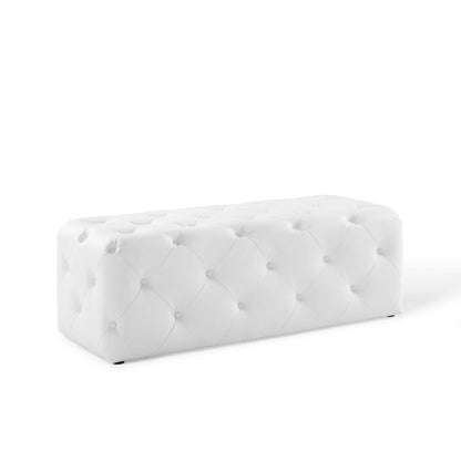 Modway Amour 48" Tufted Button Entryway Faux Leather Bench FredCo