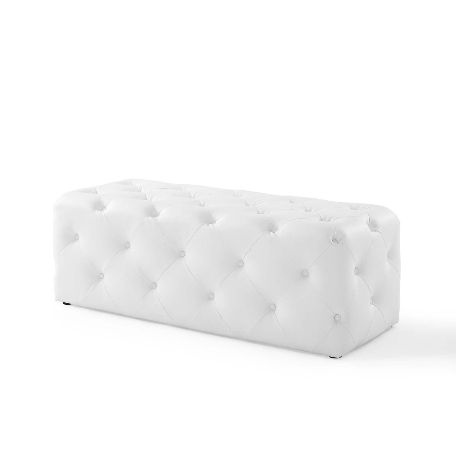 Modway Amour 48" Tufted Button Entryway Faux Leather Bench FredCo