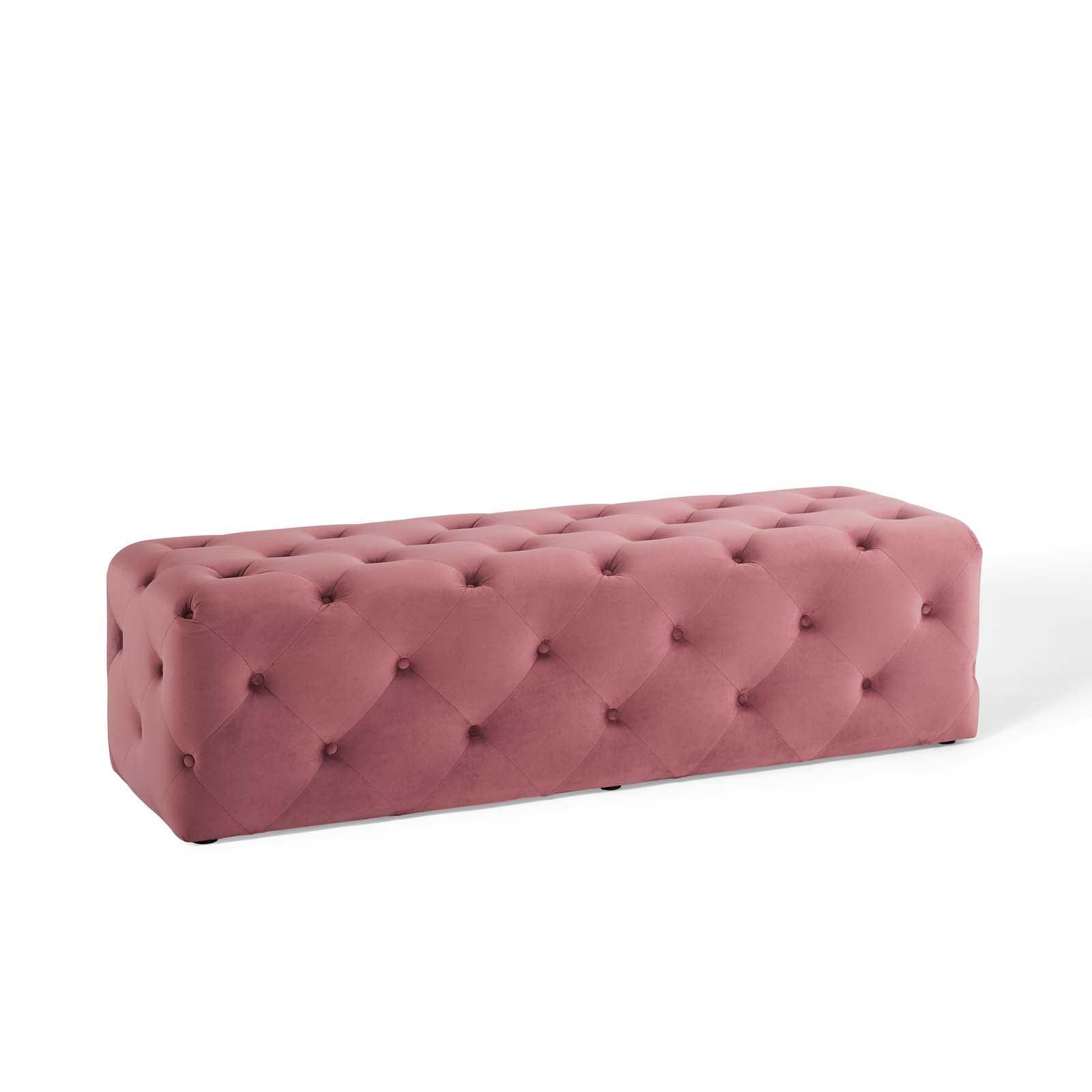 Modway Amour 60" Tufted Button Entryway Performance Velvet Bench FredCo