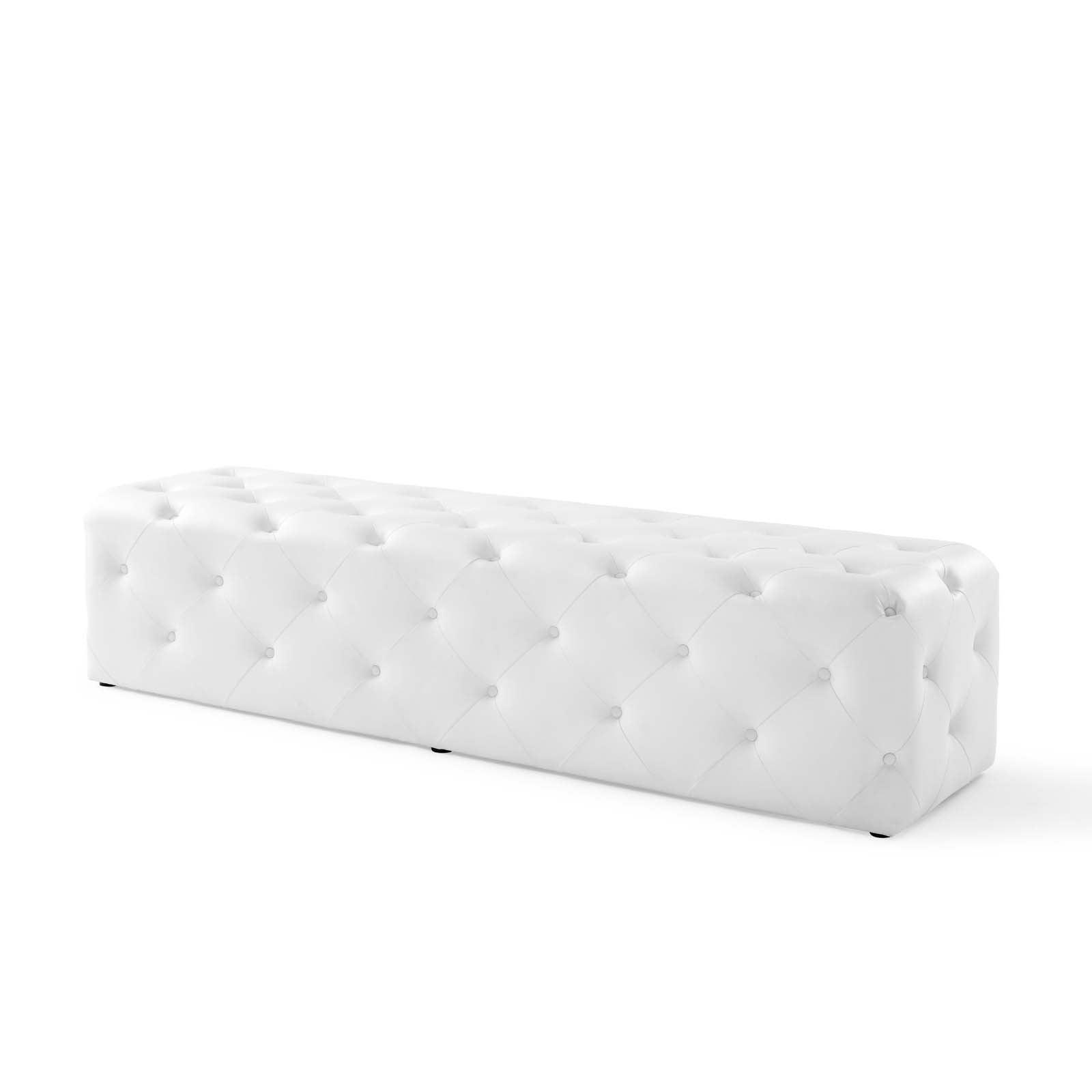 Modway Amour 72" Tufted Button Entryway Faux Leather Bench FredCo