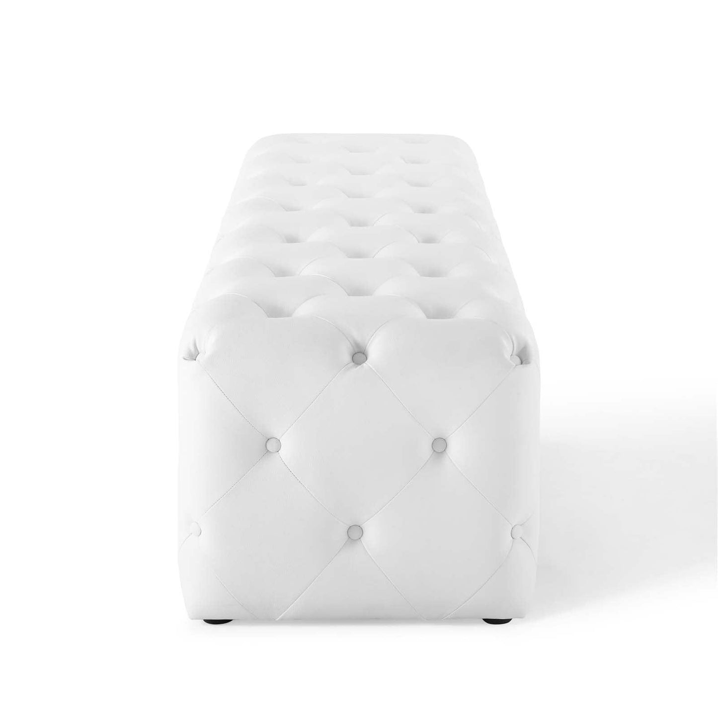 Modway Amour 72" Tufted Button Entryway Faux Leather Bench FredCo