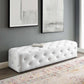 Modway Amour 72" Tufted Button Entryway Faux Leather Bench FredCo