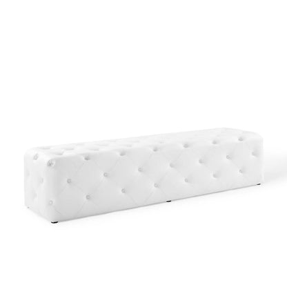 Modway Amour 72" Tufted Button Entryway Faux Leather Bench FredCo