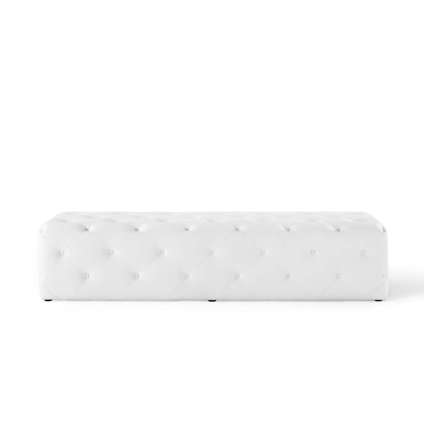 Modway Amour 72" Tufted Button Entryway Faux Leather Bench FredCo